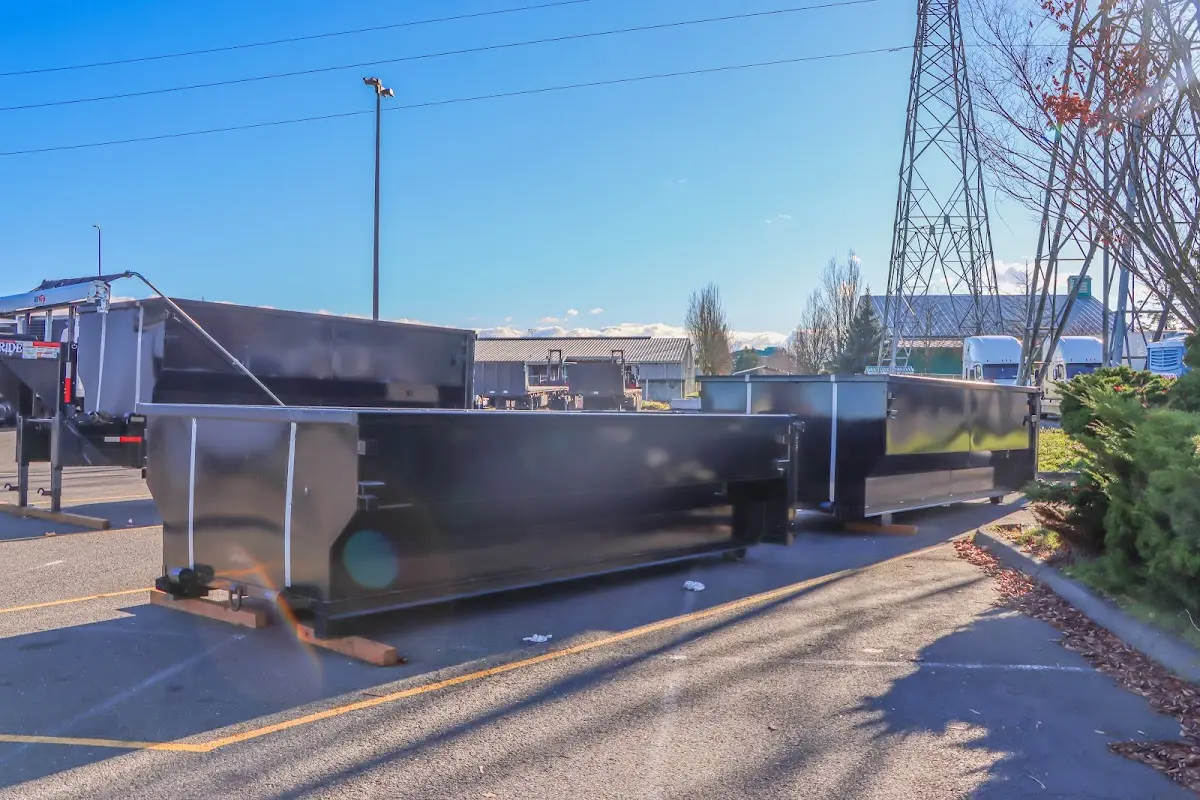 Roll-off dumpster ready for waste disposal at job site for Estate Cleanout Dumpster Rental in Victorville